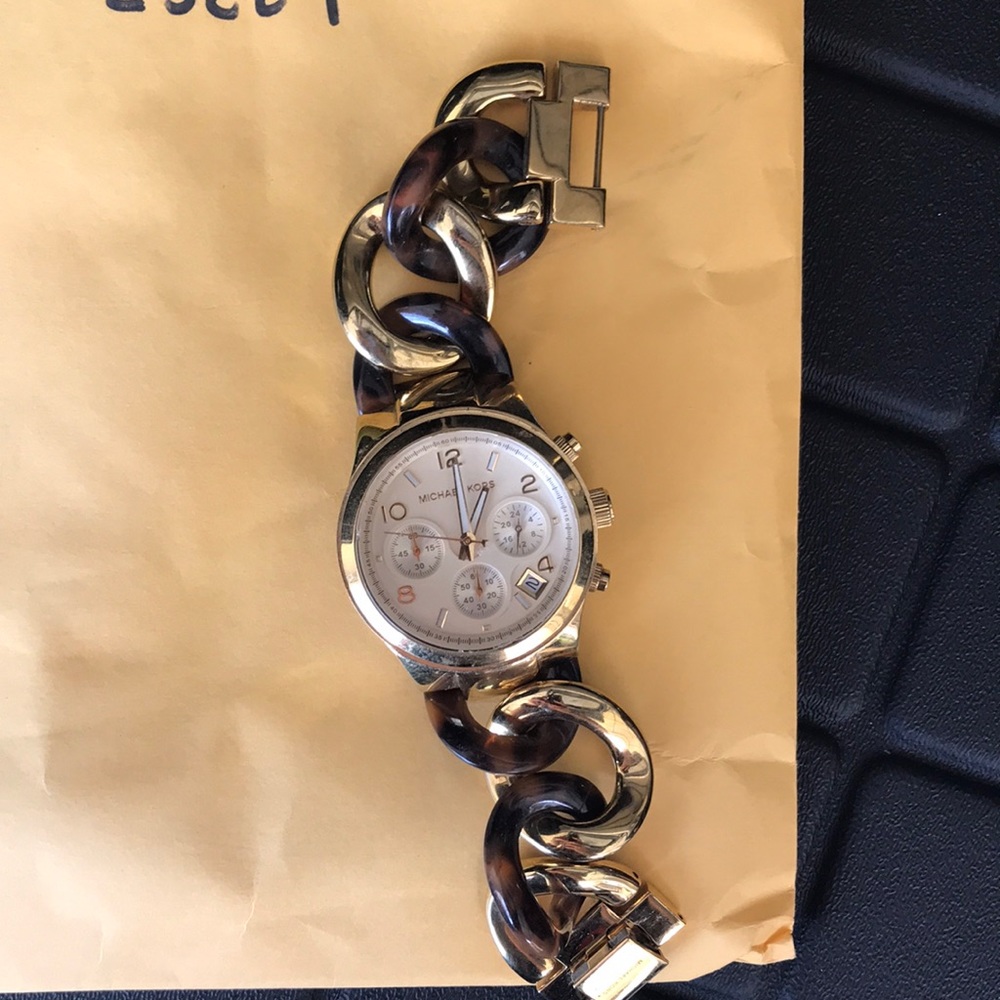 Michael Kors tortoise shell watch